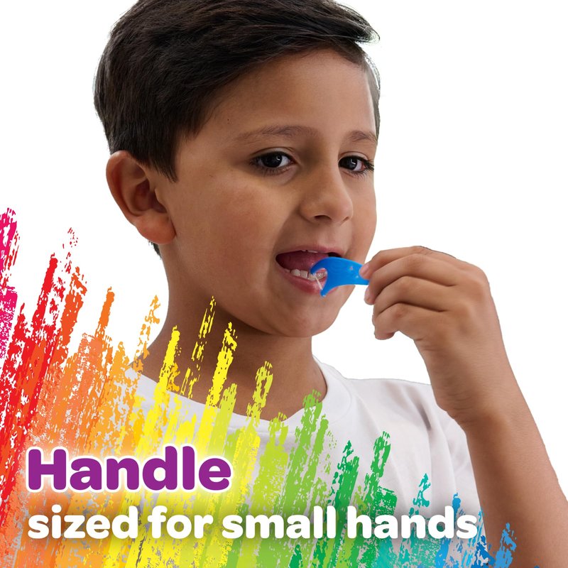 GUM Crayola Kids Flossers with Fluoride, Designed for Little Hands, Fun Grape Flavor, Easy-to-Use Dental Floss Picks for Children Ages 3+, 75 Count (Pack of 6)