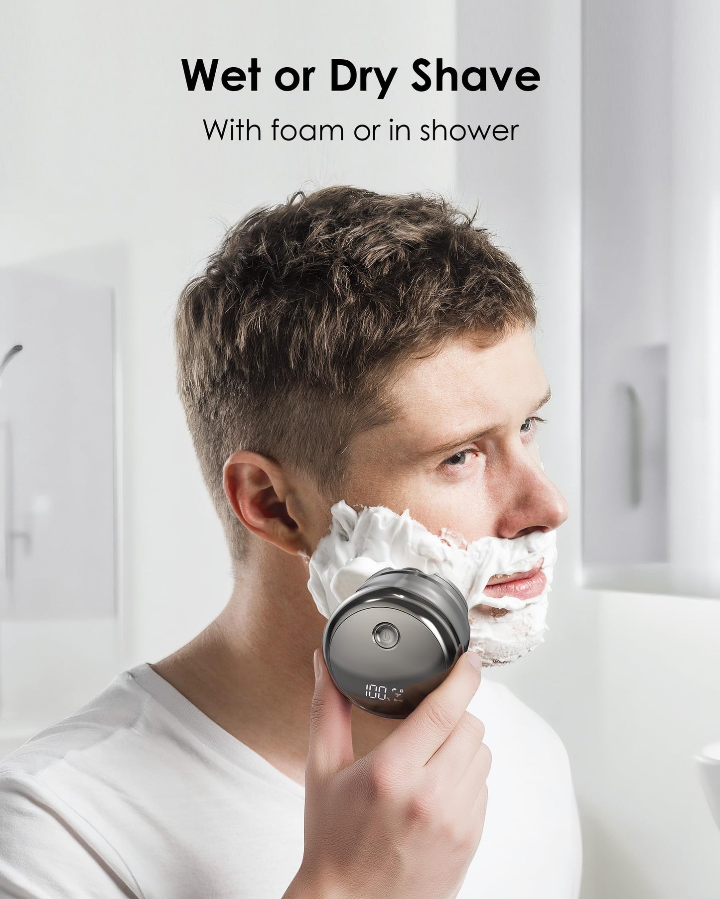RapterX Head Shavers for Bald Men - 10,000 RPM Electric Razor with LED Display, Magnetic 5D Rotary Shaver, IPX6 Waterproof Wet Dry Shaving, 2H Fast Charge, Dual Speed Face Beard Body Grooming Kit