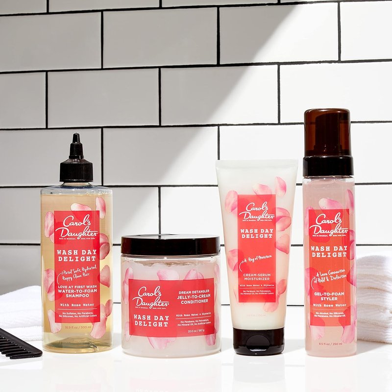 Wash Day Delight Cream Serum for Curly Hair - Anti-Frizz Moisturizer with Rose Water & Glycerin | 6.8 Fl Oz