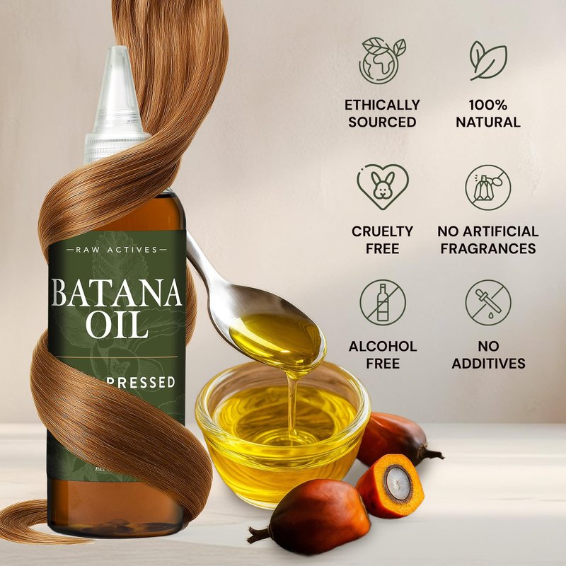 Batana Oil for Hair Growth - 4oz - 100% Pure, Cold Pressed, Unrefined Oil from Honduras - Supports Stronger & Thicker Hair - Dr Sebi Inspired Hair Growth Treatment