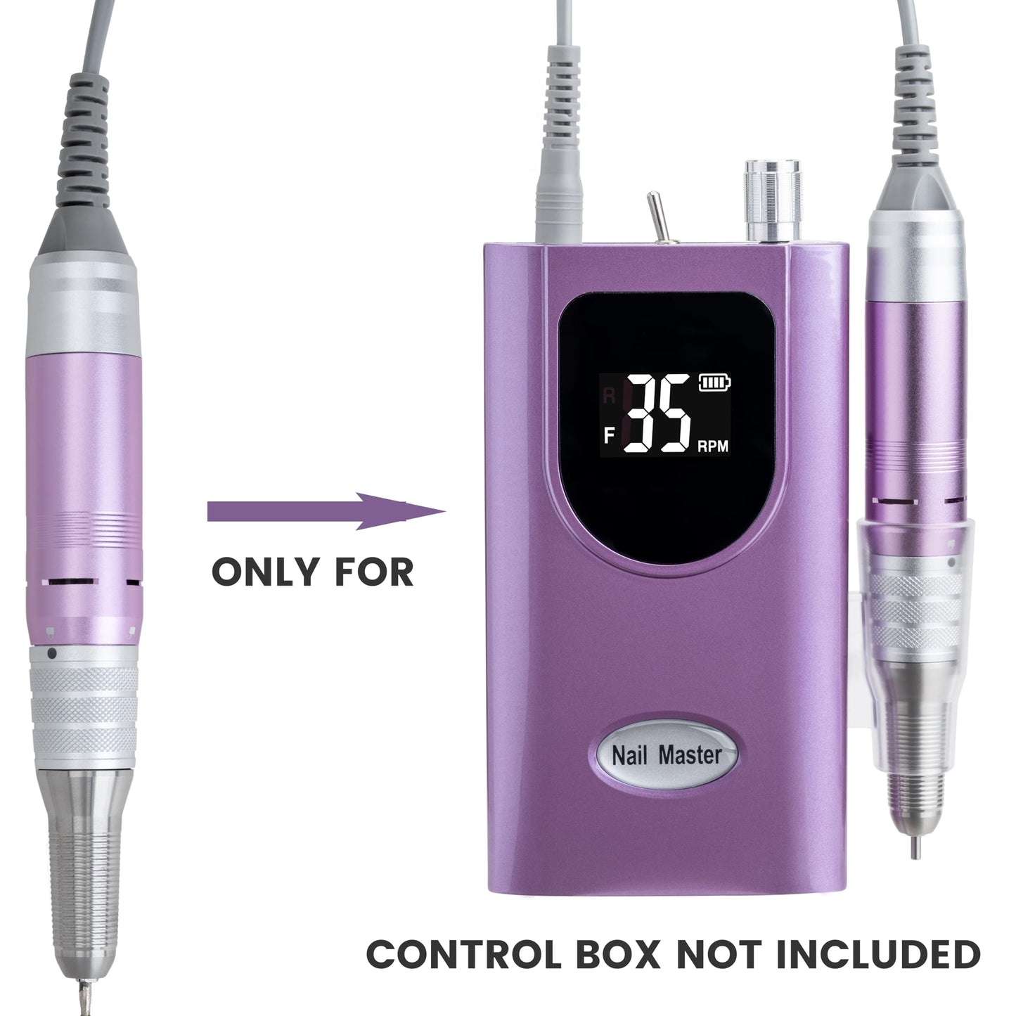 Delanie Handpiece for Delanie Professional Nail Drill Electric Nail File, 35000 RPM Replacement Hand Piece, Purple