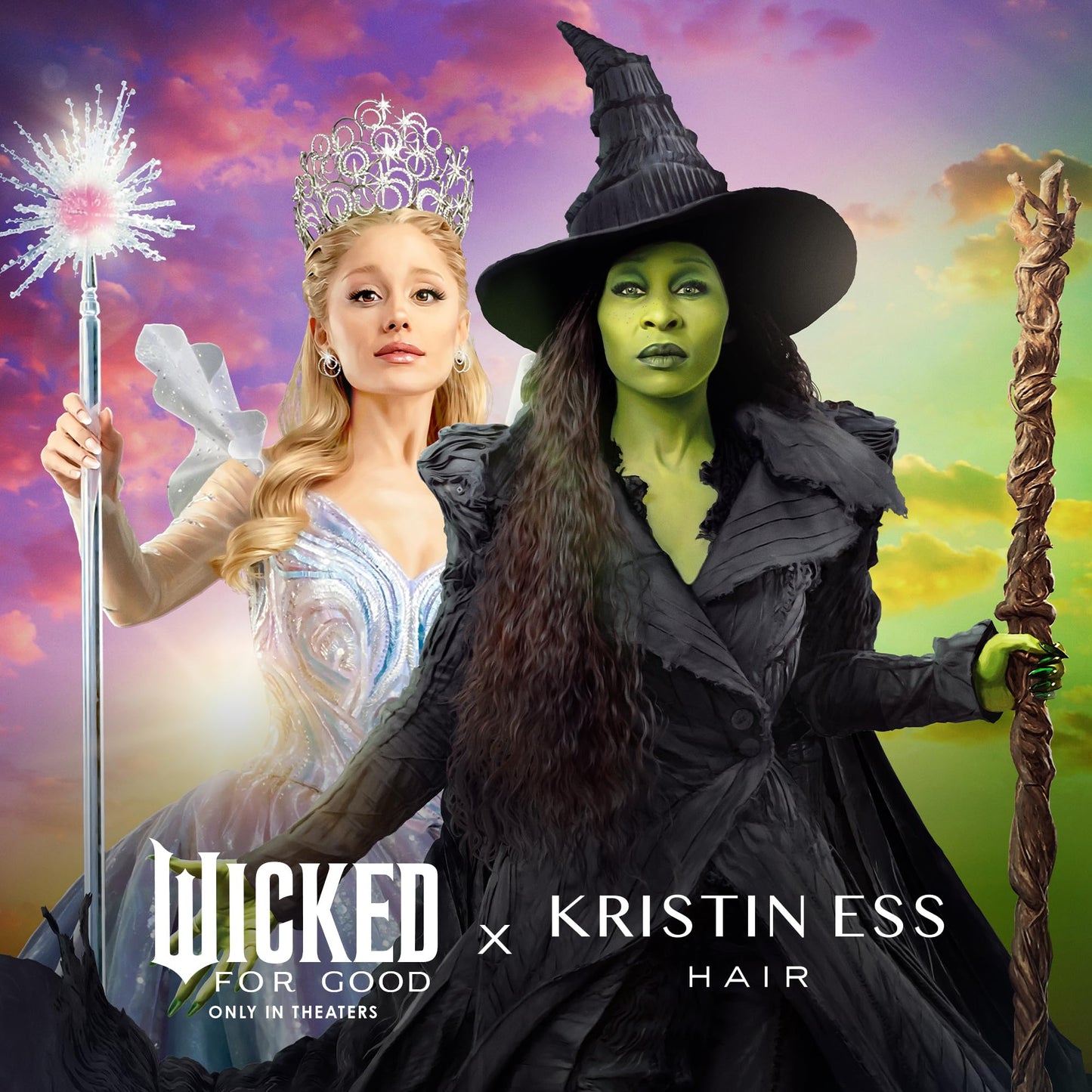 Kristin Ess Hair Wicked Limited Edition Signature Sulfate Free Shampoo and Conditioner Set for Moisture, Frizz + Shine - Color Safe, Vegan, Paraben Free - Clarifying, Hydrating Damage Repair for Women