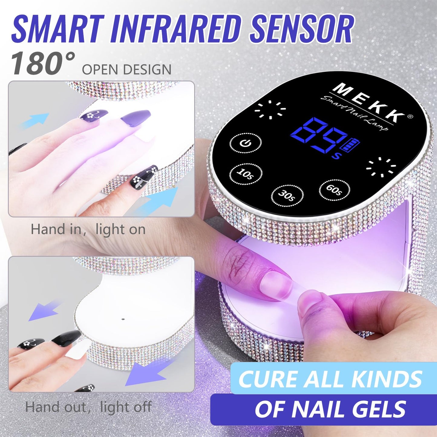 MEKK Mini UV Light for Gel Nails, 24W Cordless Flash Cure Nail Lamp