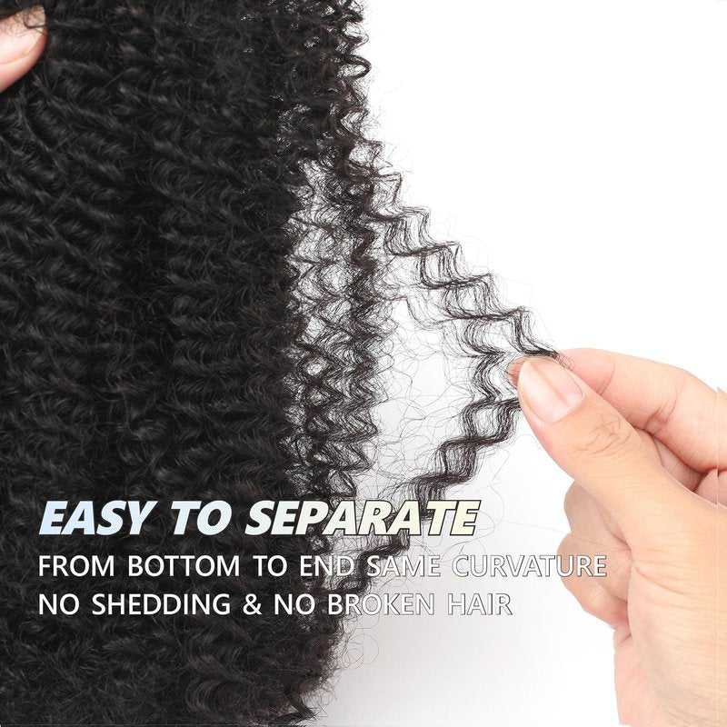afro kinkys bulk human hair 8-28 inch afro kinky bulk 100% human hair for dreadlock extensions repair loc making twists (1 B, 20 Inch)
