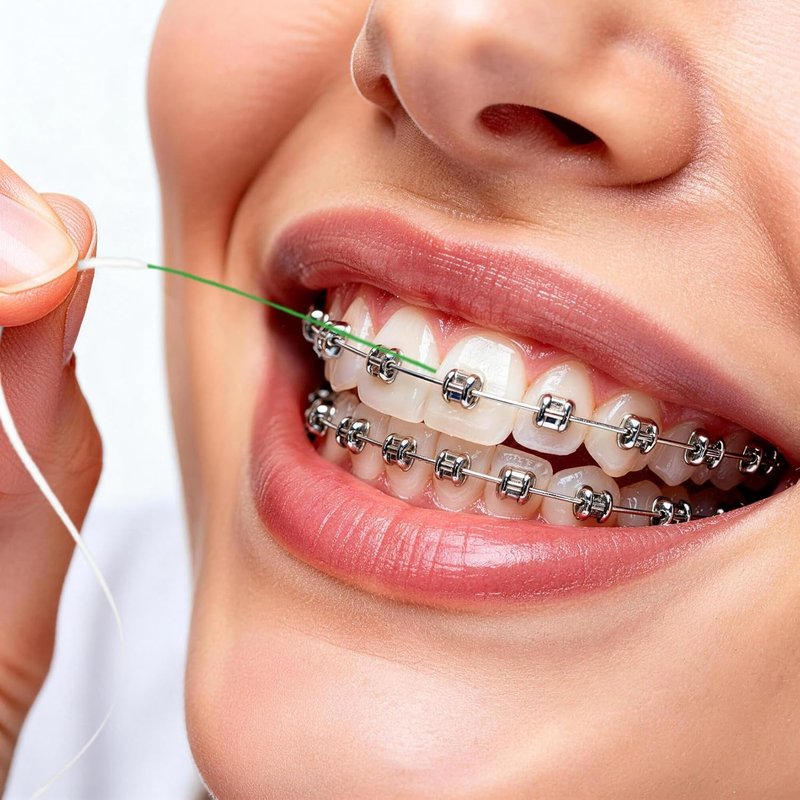 3-in-1 Dental Floss for Braces, Bridges & Crowns - 160 Pre-Cut Strands with Spongy Floss for Orthodontic Care