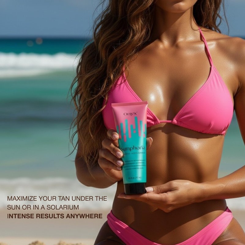 Onyx Sunphoria Bronzer-Free Indoor Tanning Bed Lotion | Fast Melanin-Boost Accelerator for Deeper Tan | Streak-Free Non-Sticky Formula with Hydrating Oils for Smooth Nourished Skin