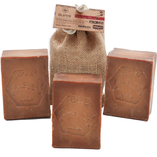 Natural Aleppo Soap 3-Pack - Handmade Organic Bars, 25% Laurel Oil & 75% Olive Oil, 190g Each - Premium Natural Skincare for All Skin Types (Pack Of 3 Soap)