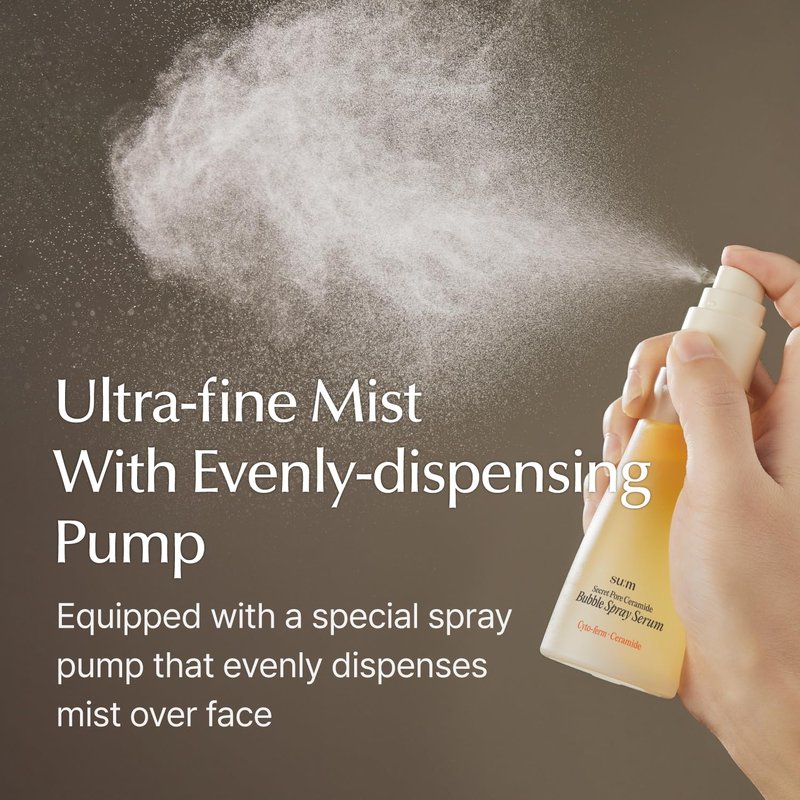 SU:M Secret Pore Ceramide Bubble Spray Serum (2 fl oz) - Korean Skincare Hydrating, Pore-Refining Mist for Skin Barrier Strengthening with Cyto-ferm Activator™, Salicyloyl Phytosphingosin