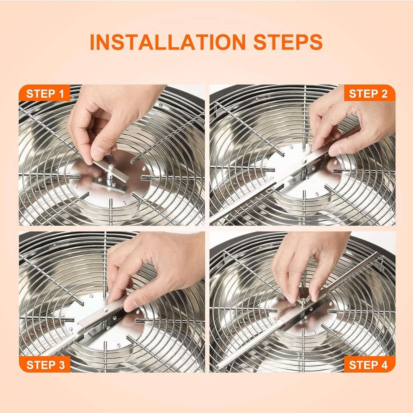 Simple Deluxe 16-Inch Bowl Leaf Trimmer Blades - 4-Pack Stainless Steel Replacement | 2 Serrated & 2 Straight Blades