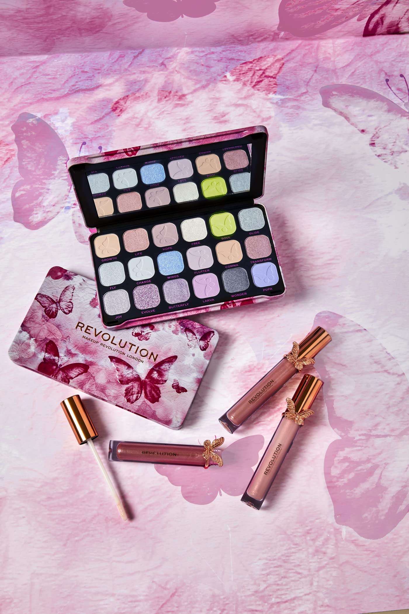 Makeup Revolution Butterfly Forever Flawless Shadow Palette, Eyeshadow Palette,Create Long-Lasting Eye Makeup Looks, Vegan & Cruelty-Free, 20g