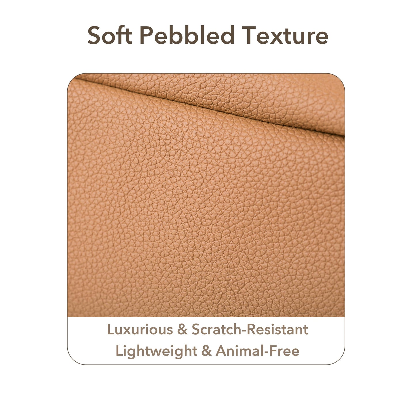 Sylune Classic Makeup Bag - Pebbled Faux Leather Travel Cosmetic Organizer, Water-Resistant Toiletry Bag with Handle, Luxury Gift for Women (Camel Brown)