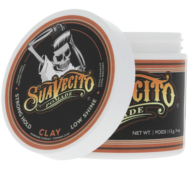 Suavecito Pomade Firme Clay for Men - Strong Hold, Low Shine Matte Finish - Professional Hair Styling Clay for Added Volume and Definition - 4 oz