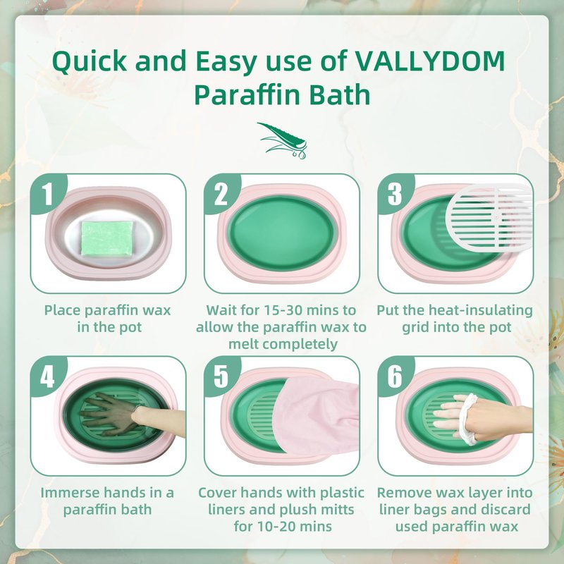 VALLYDOM Paraffin Wax Refills, 10 Pack 200g Aloe Vera Scented Paraffin Wax Blocks for Paraffin Bath, Paraffin Wax Machine Refills for Hand Feet Dry Skin,Rrelieves muscle fatigue, Hydration and nourish