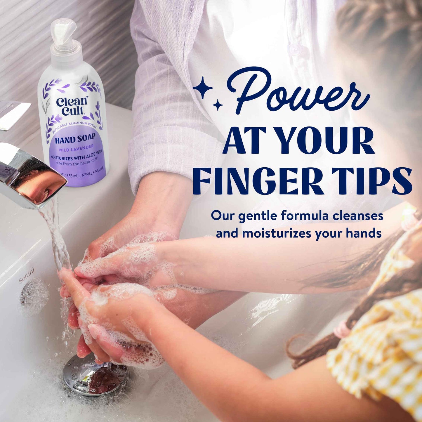 Cleancult - Wild Lavender - Moisturizing Liquid Hand Soap - Refillable Aluminum Bottle - Made with Aloe Vera & Lavender Essential Oil - Nourishes & Moisturizes Dry & Sensitive Skin - 12 oz - 3 Pack