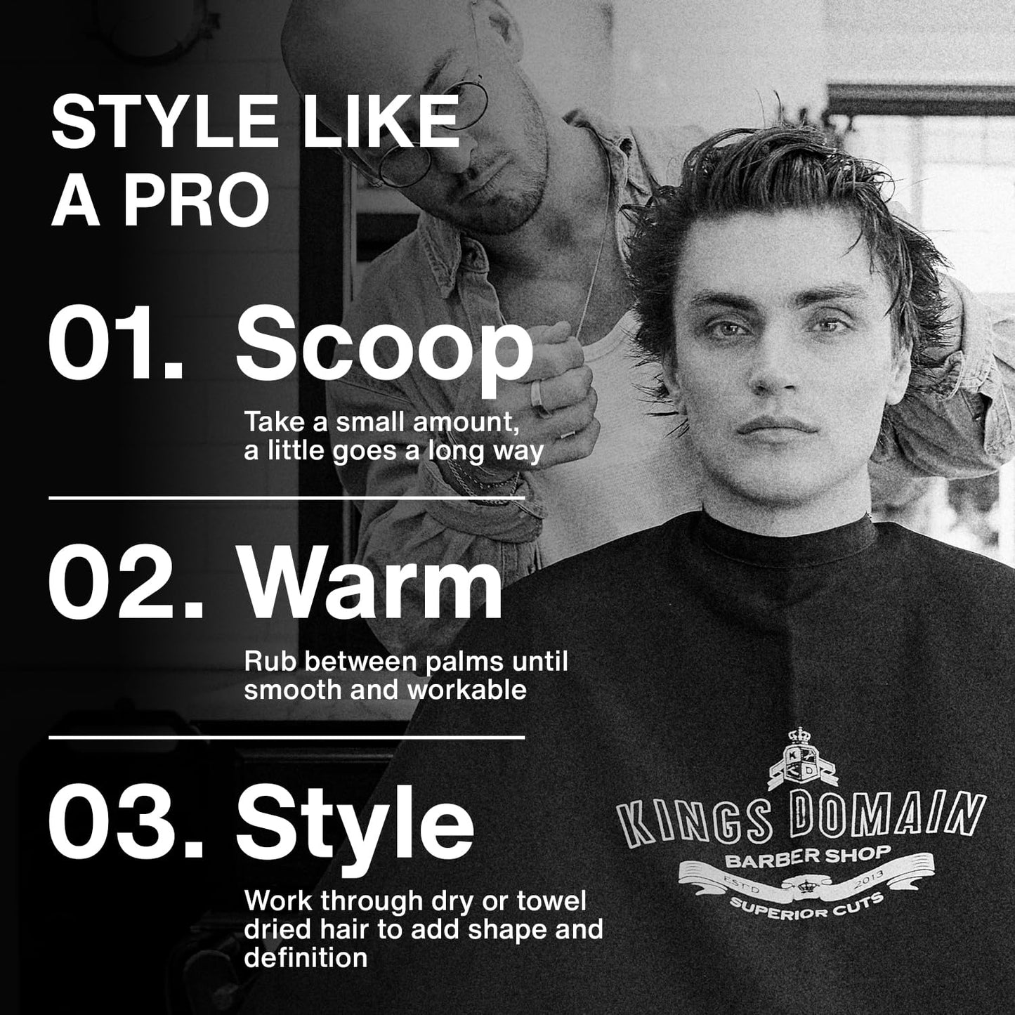 Kings Domain Melbourne Shaping Fibre | Hair Paste for Men | Medium Hold Styling Paste | Adds Natural Movement & Texture