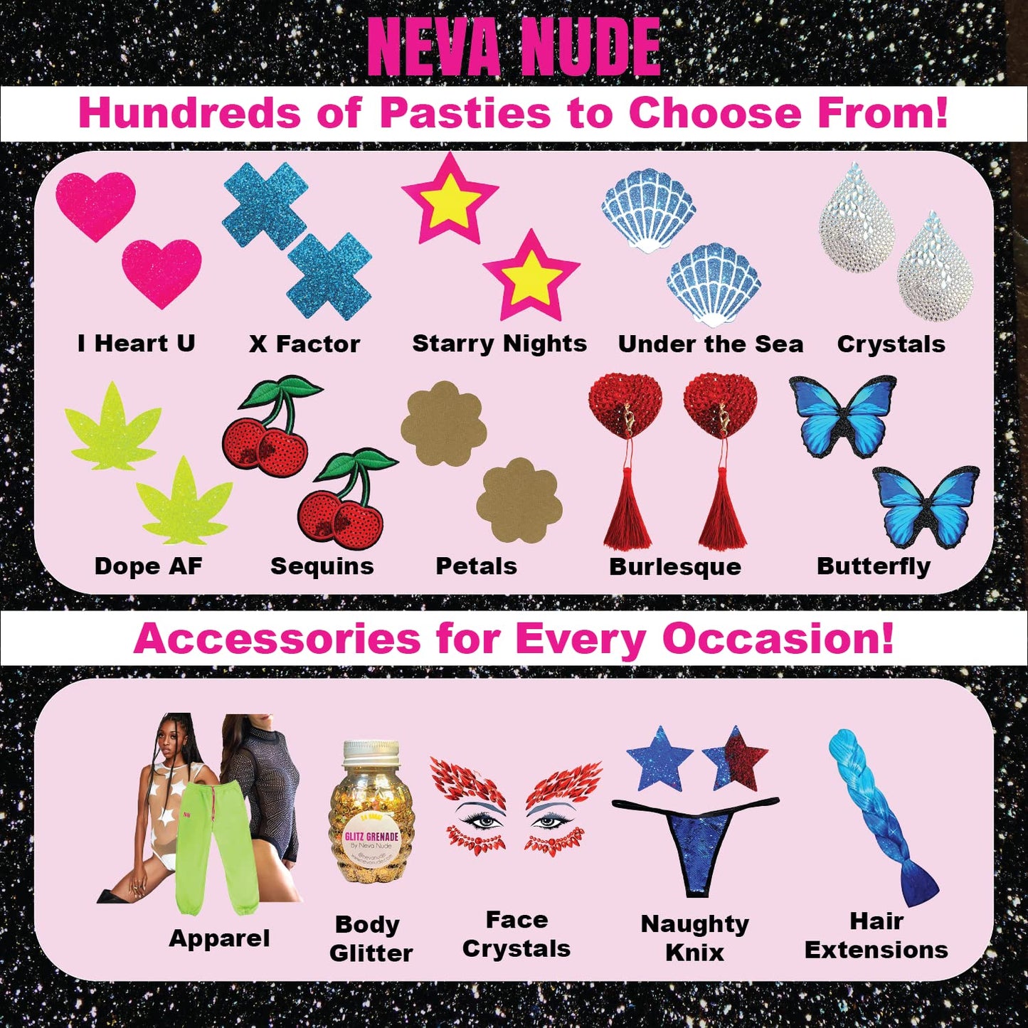 Neva Nude Grim Raver Spooky Dark Temporary Tattoo Pack | Body Decoration for Festivals, Raves, and More