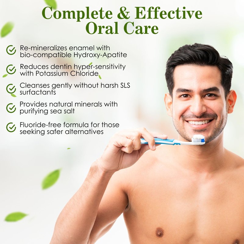 Gnome Groom Mineralizing Toothpaste, Sensitive & Whitening Formula, SLS-Free, Fluoride-Free, 10% Hydroxyapatite, Sea Salt, Xylitol, All Ages (3)