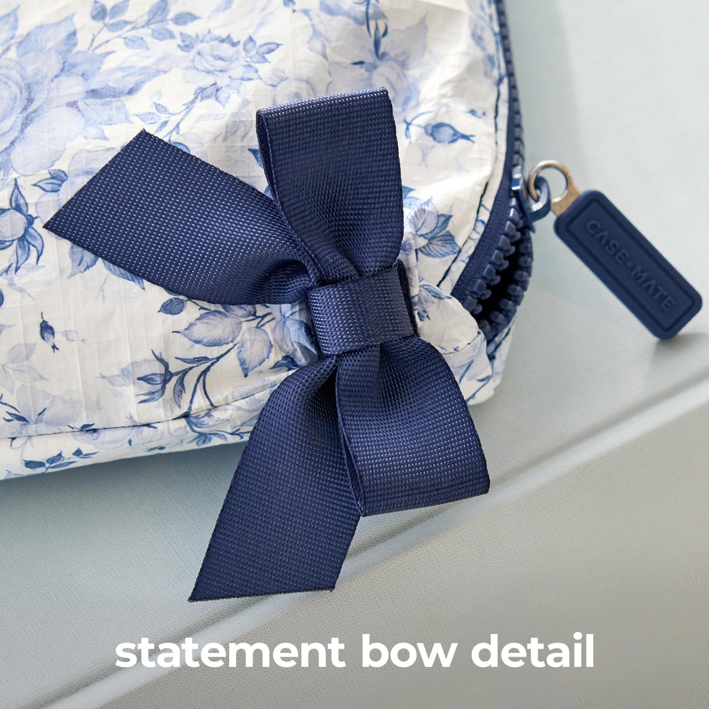 Case-Mate Essential Crinkle Bow Makeup Bag - Something Navy