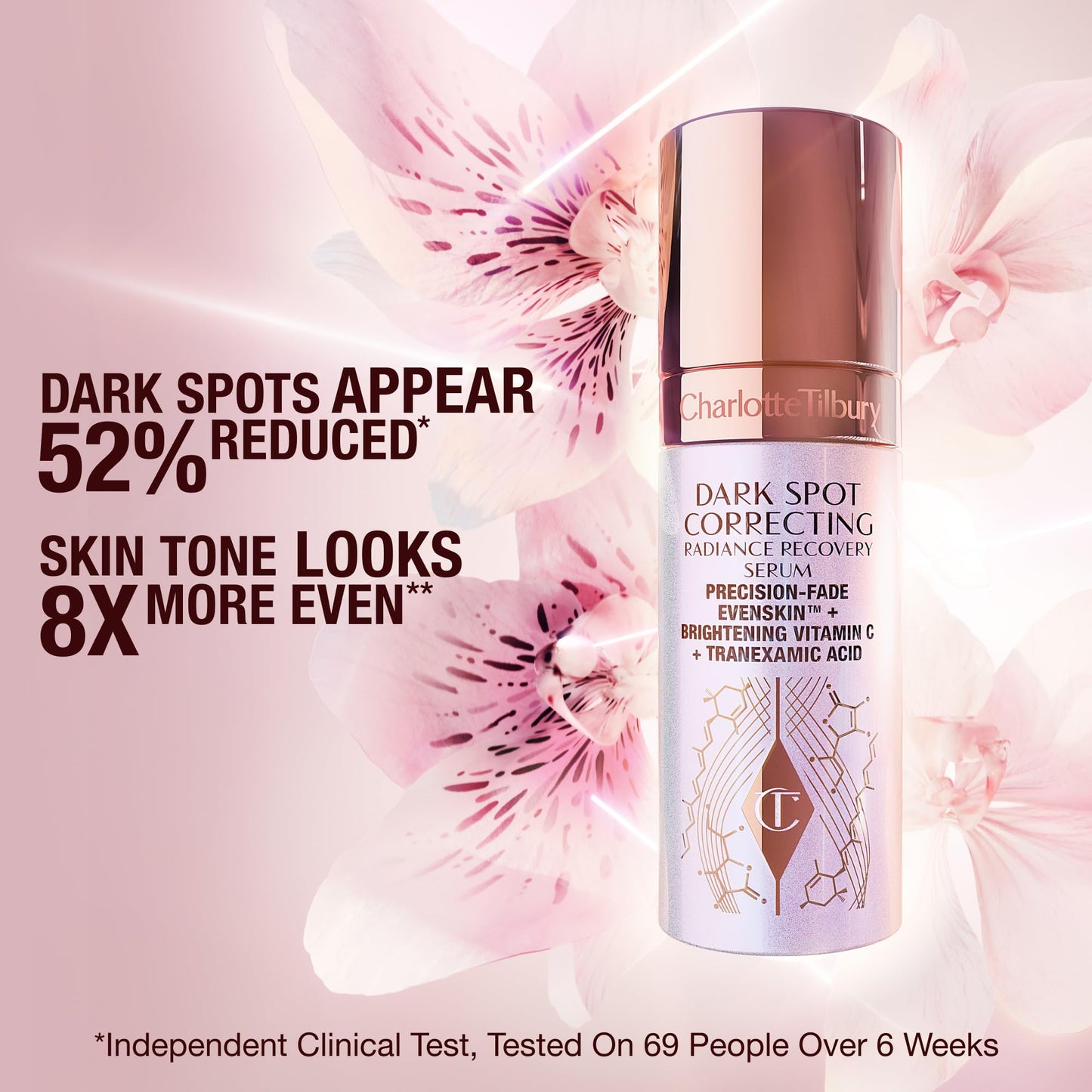 Charlotte Tilbury Radiance Recovery Dark Spot Serum - Tranexamic Acid & Vitamin C Serum for Brighter Looking Under Eyes, Redness, Uneven Skin Tone - Treatment to Reduce Appearance of Aging Skin (10ml)