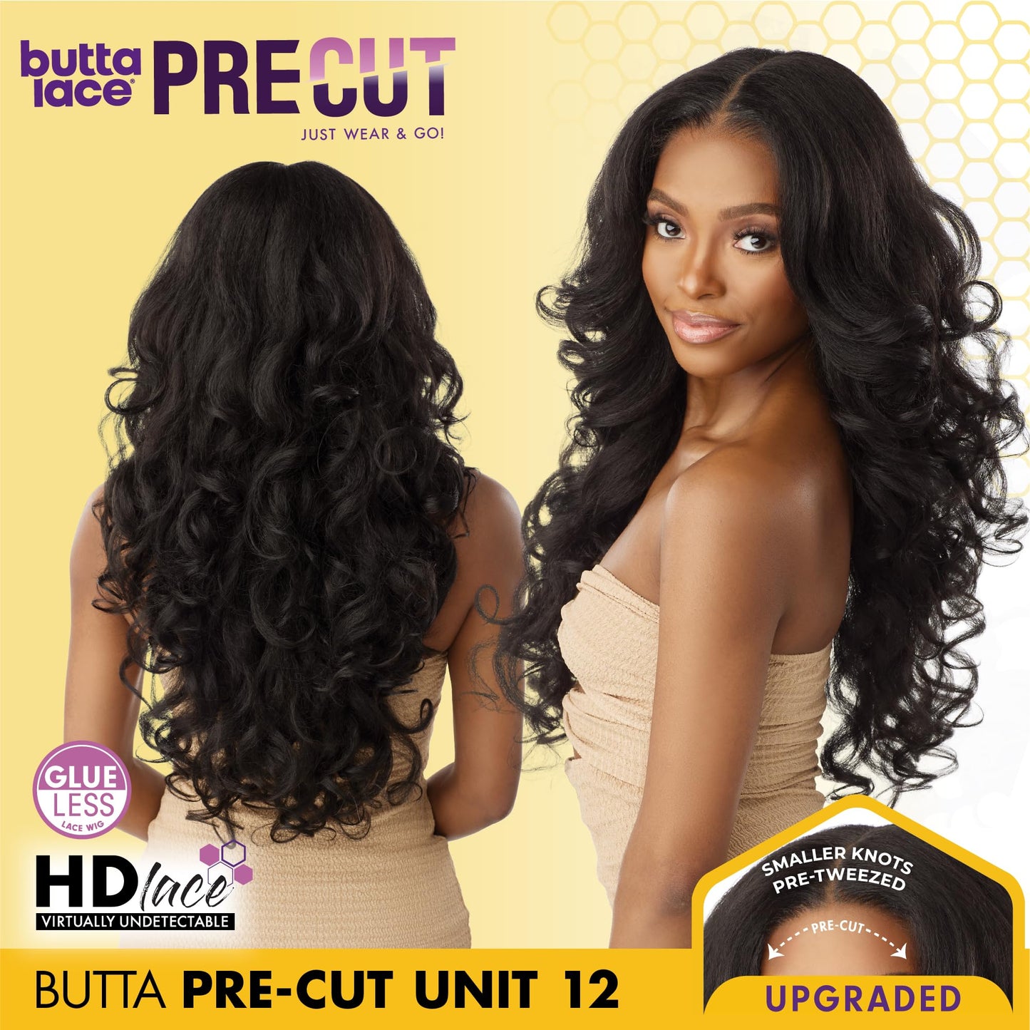 Sensationnel Butta Lace Precut Wigs - Unit 12 Glueless Extra Wide 5 Inch Deep Parting Synthetic Pre Tweezed Smaller Knot Hairline (BALAYAGEPLATINUM)