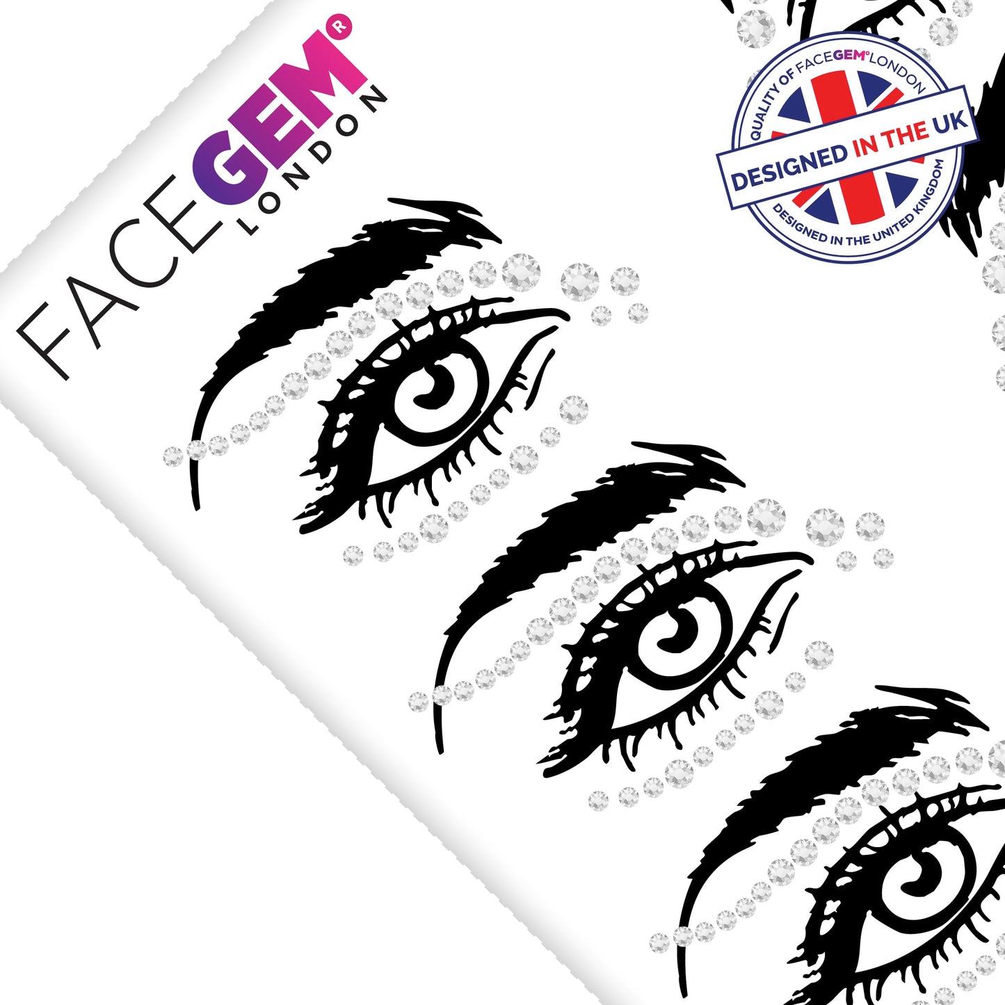 Face Gems – Face Jewels - Self-Adhesive Rhinestone Face Jewels for Makeup, Party & Rave Looks - Eye Gems, Face Glitter, Festival Face Gems, Glitter Tattoo, Self- Adhesive Festival Gems (Clear)