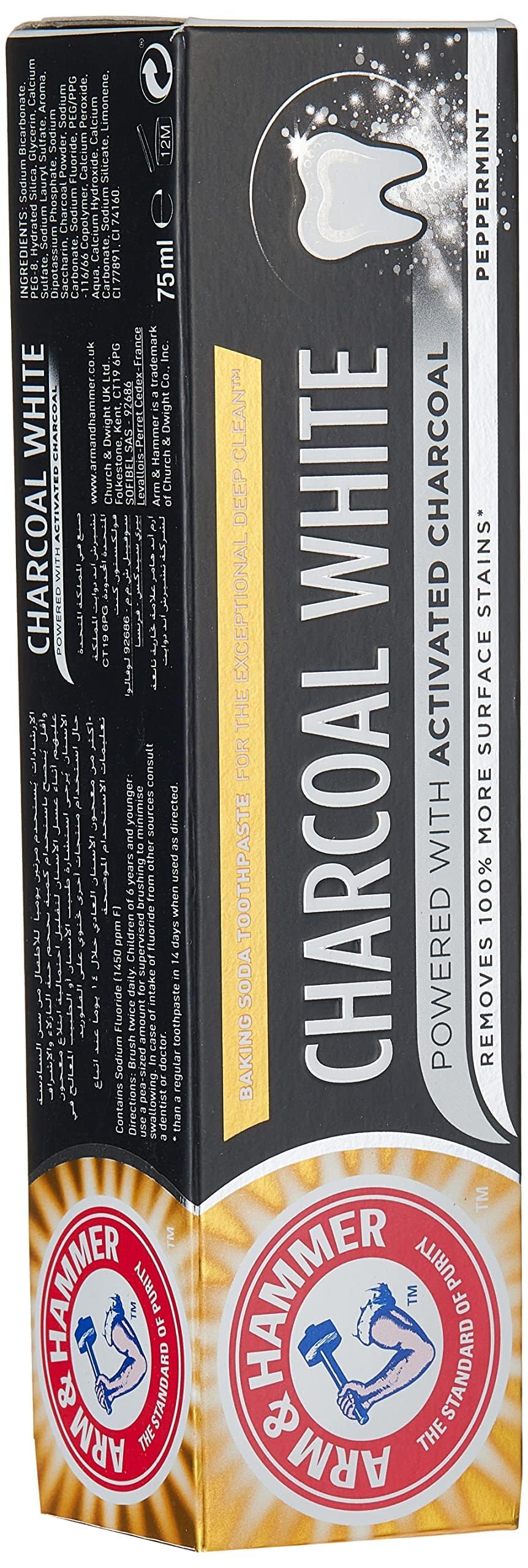 Arm & Hammer Charcoal White Toothpaste, 75ml