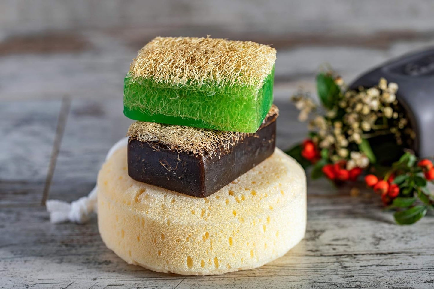 Donkey Milk & Honey Exfoliating Loofah Bar Soap | Nourishing, Hydrating, Moisturizing | 3 Pack (4.4 oz Each)