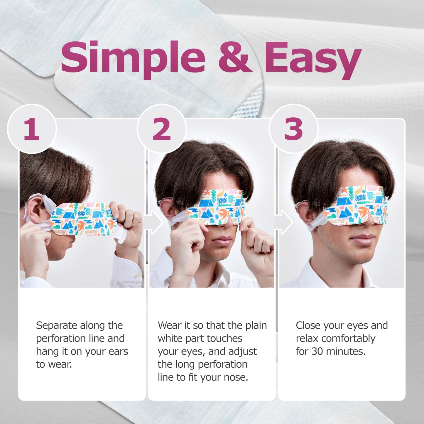 myHOT Steam Eye Mask 20 Pack – Warm Compress Eye Cover for Relief for Dry Eyes, Disposable, Sleeping Eye Heater, Spa, Relaxation, Made in Korea-TSA Compliant