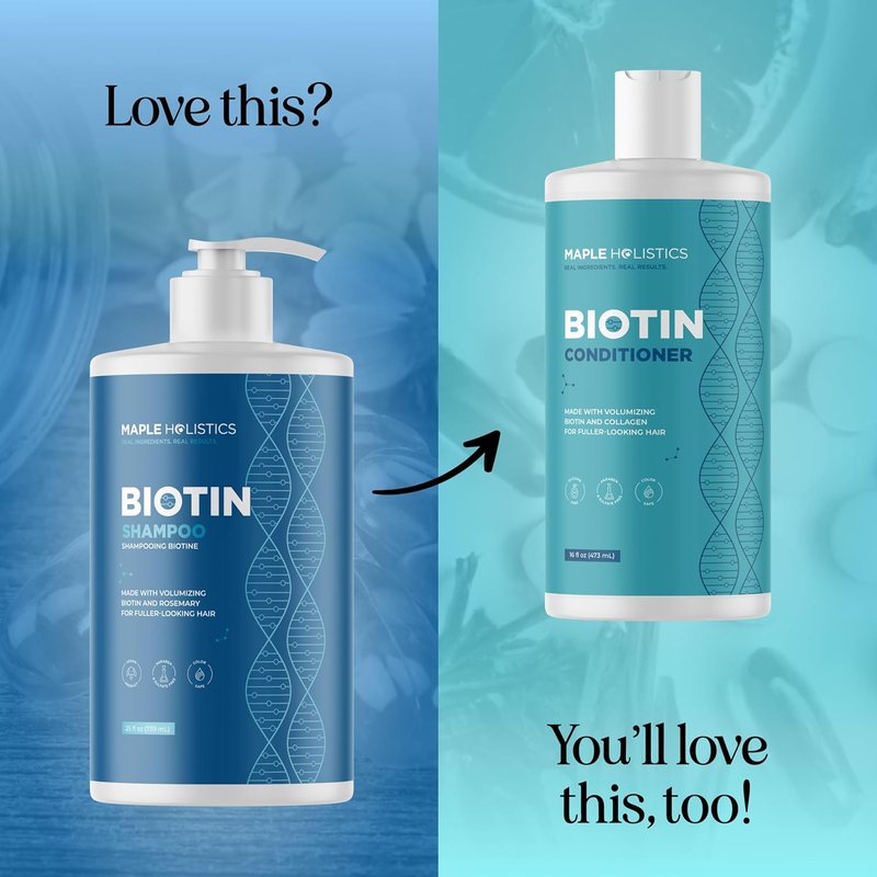 Rosemary & Biotin Shampoo for Thinning Hair - Vegan Volumizing Formula with B Vitamins & Argan Oil | 25 Fl Oz