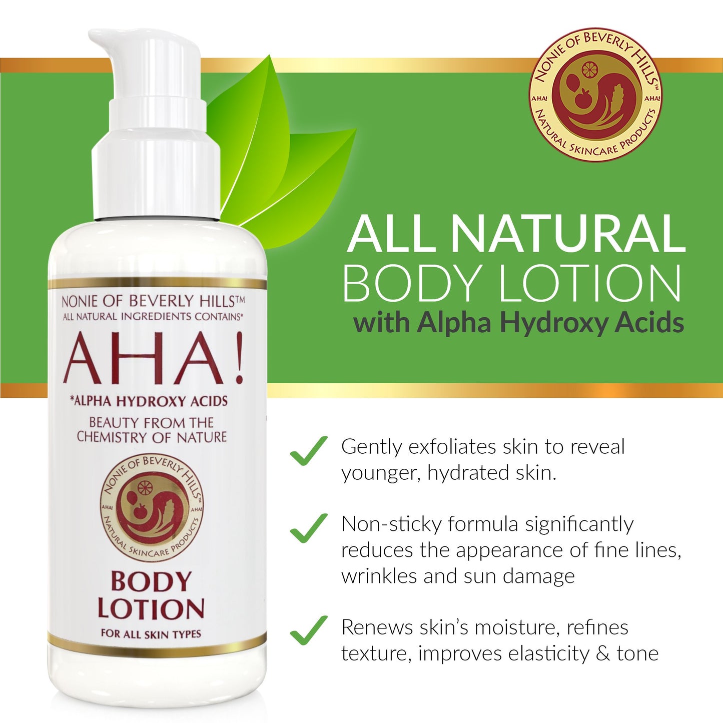 Nonie AHA Body Lotion - All Skin Types/All Natural