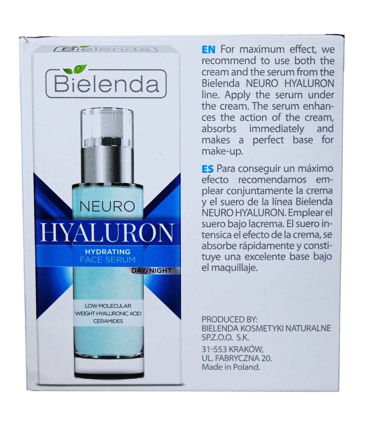Bielenda Neuro Hyaluron Hydrating Face Cream, 1.7 Oz. Day and Night.