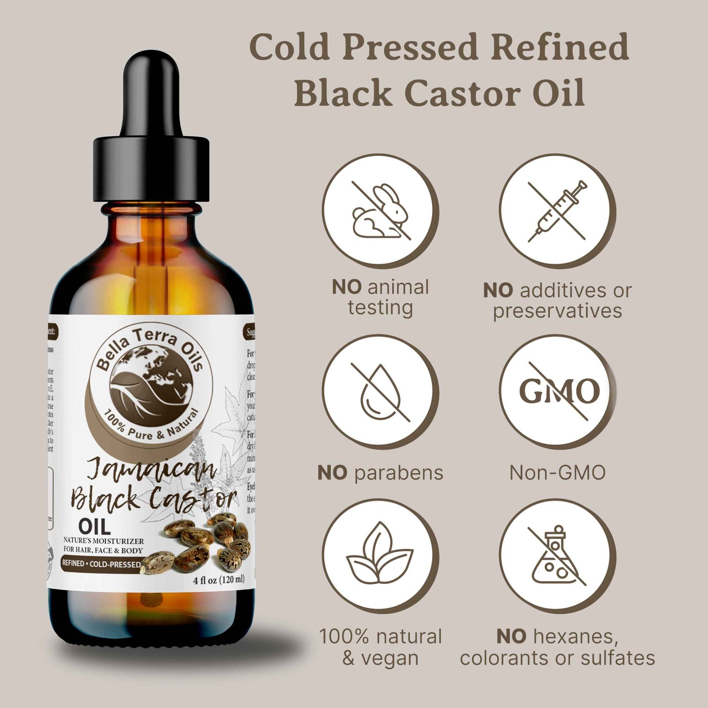 Bella Terra Oils - Black Castor Oil 16oz - A Symphony of Nutrients, Unveiling the Secret of Luxuriant Skin