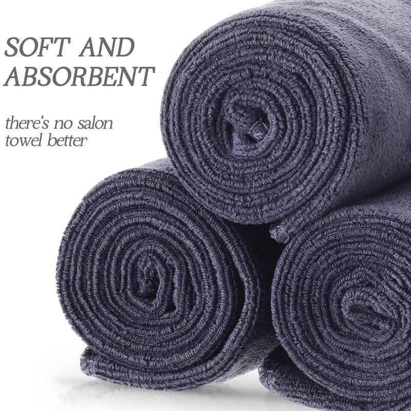 Panelee 24 36 Packs of Bleach Proof Towels Microfiber Absorbent Bleach Resistant Salon Hand Towels for Gym, Bath, Spa, Shaving, Shampoo, Home Hair Drying (Gray,14 x 29 Inch)