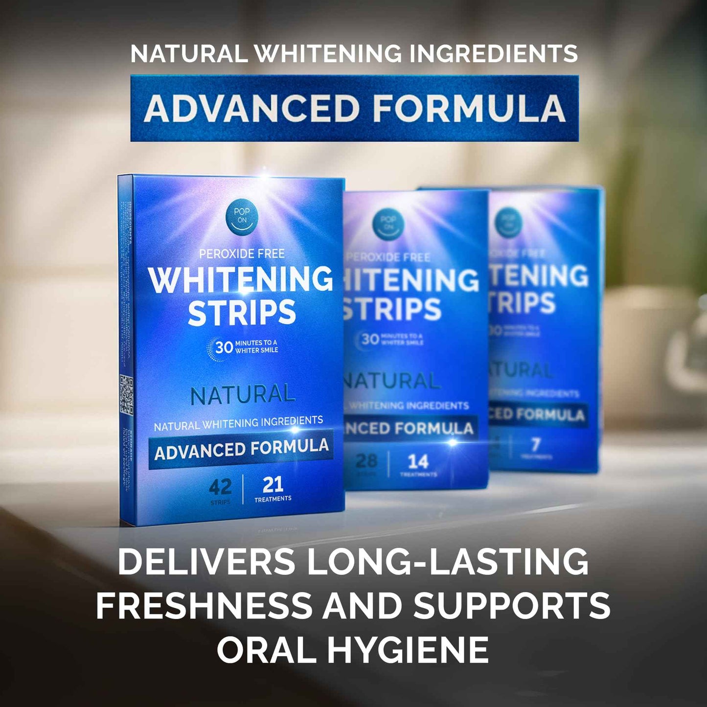 Whitening Strips for Sensitive Teeth 7 Treatments, Coconut – Enamel Safe, Peroxide-Free Coconut Teeth Whitening Strips with Natural Enzymes – Gentle White Stips for Sensitive Gums & Daily Oral Care
