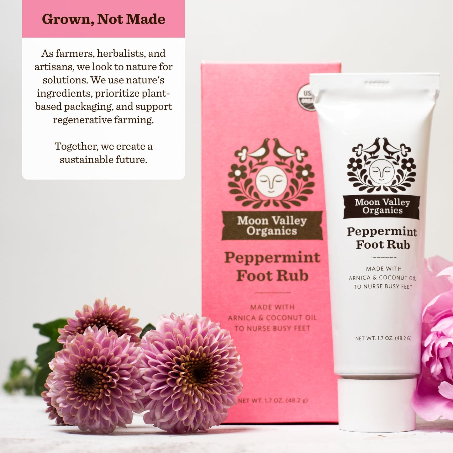 Moon Valley Organics Peppermint Foot Balm – Organic Cooling Foot Rub with Lavender, Arnica and Mint