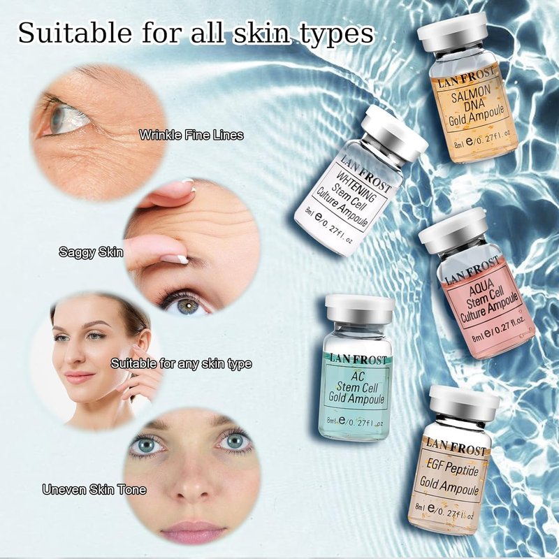 Hyaluronic Acid Facial Glow Starter Kit - 12 Vials of Hydrating Serum & Exosomes for Skin Repair
