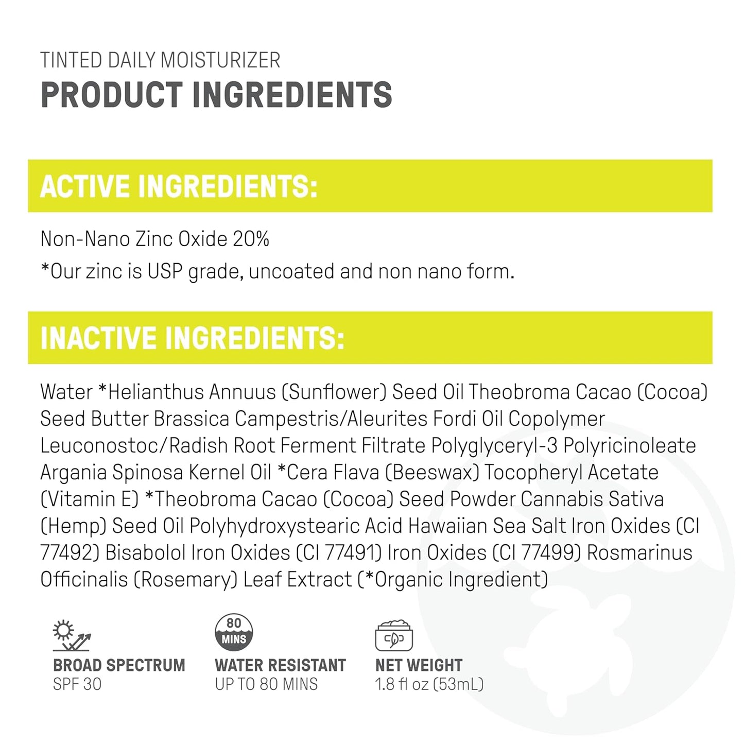 Raw Elements Tinted Daily Face Moisturizer - All-Natural Mineral Sunscreen | SPF 30, Reef Safe, 1.8oz