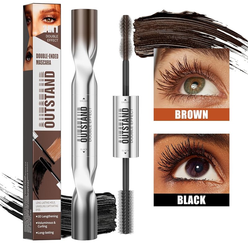 Women's Tubing Mascara - 2-in-1 Black & Brown Double-Ended | Volumizing, Lengthening, Waterproof, Hypoallergenic