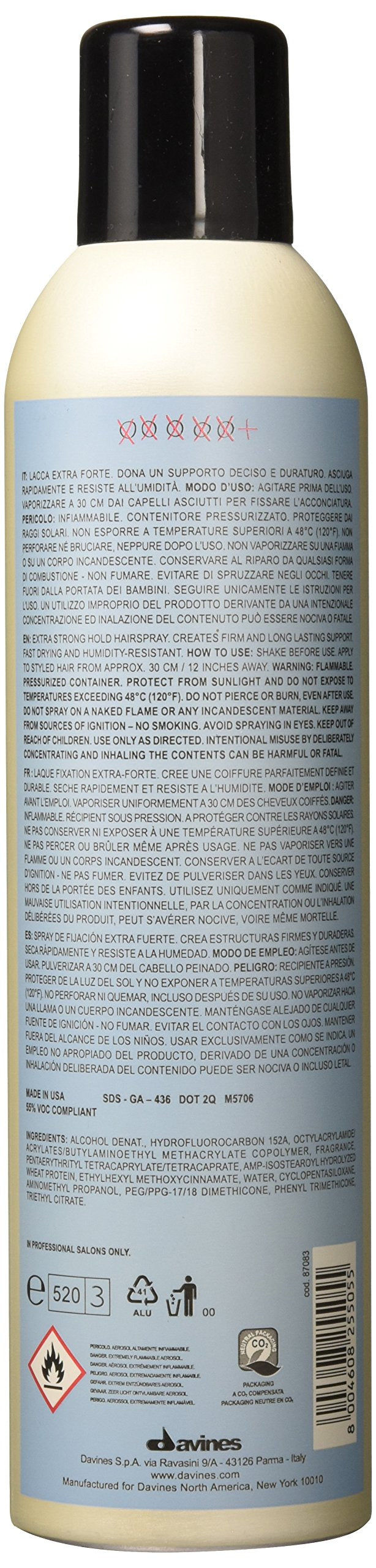 Davines This is an Extra Strong Hairspray, Maximum Hold Formula for All Day, Residue-Free Styling And Control, 12 Fl. Oz.