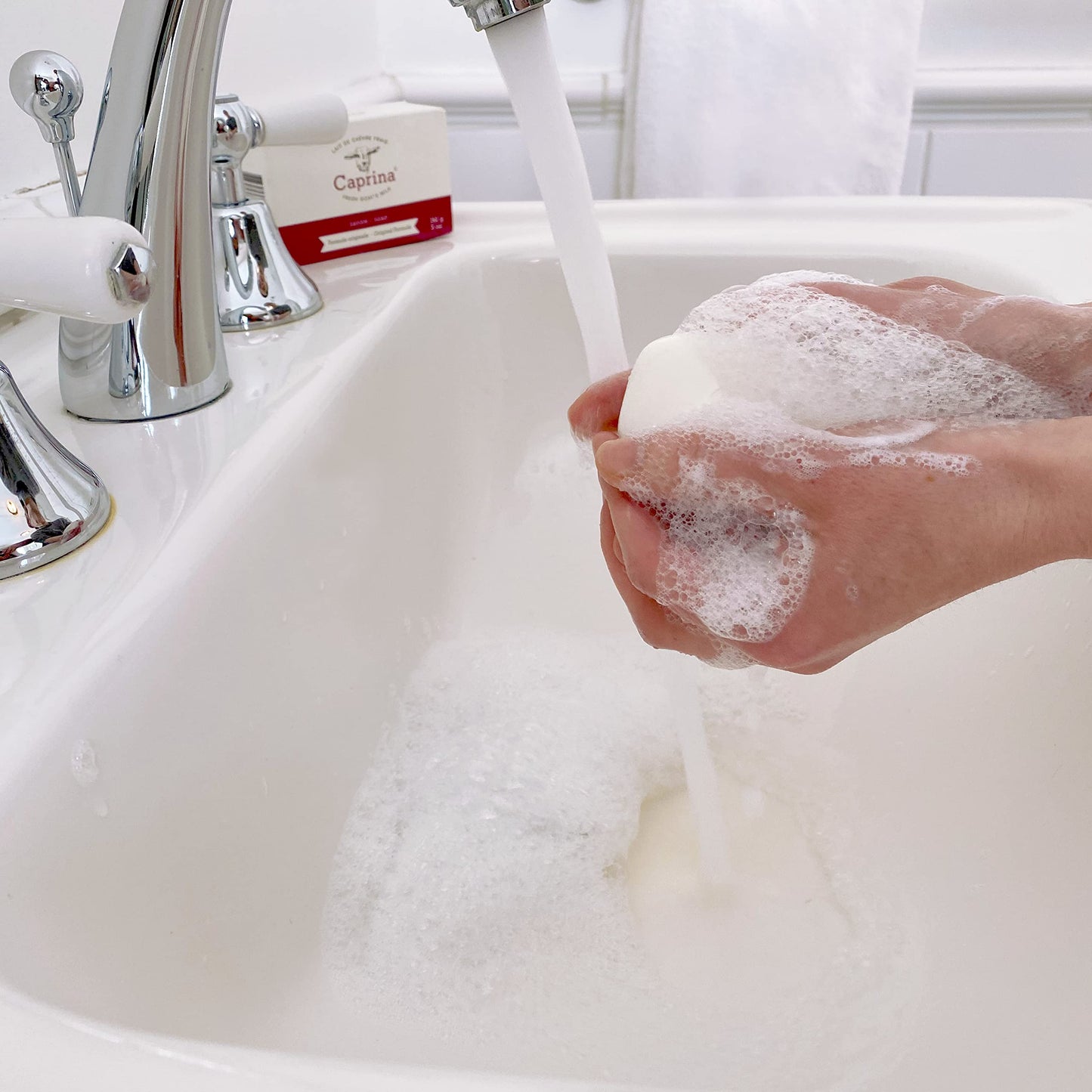 Caprina Fresh Goat’s Milk Bar Soap ORIGINAL (6-Pack) 3.2 oz (90g) each, Classic Clean Scent, Gentle Daily Cleanser, Softening Biodegradable Formula