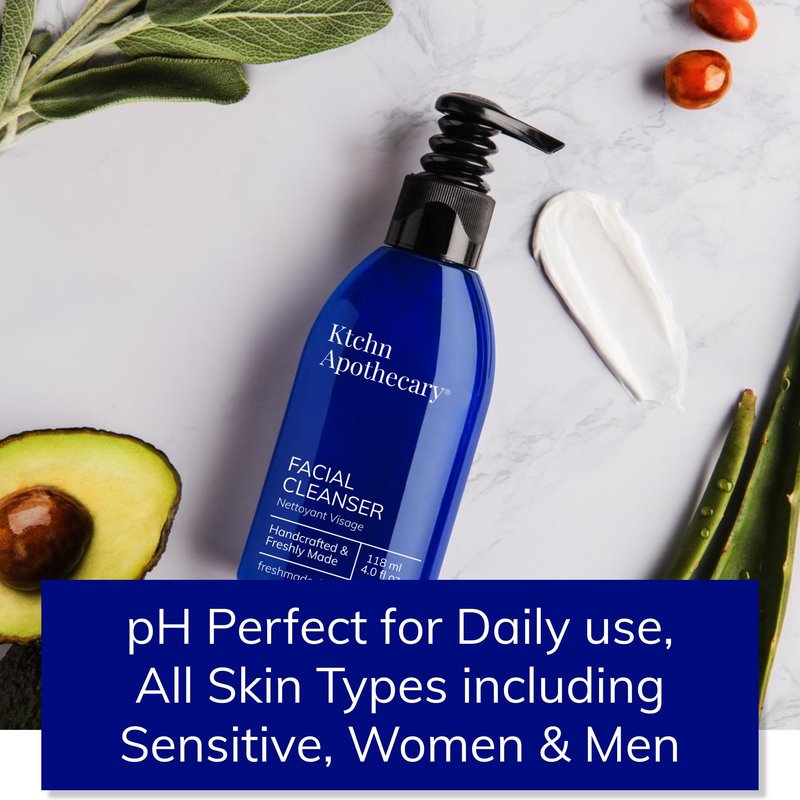 Ktchn Apothecary Natural Hydrating Foaming Facial Cleanser | NonDrying Cream-to-Foam Face Wash | High-Performing yet Gentle | Softer, Smoother Glowing Skin | Fragrance-Free for Sensitive Skin