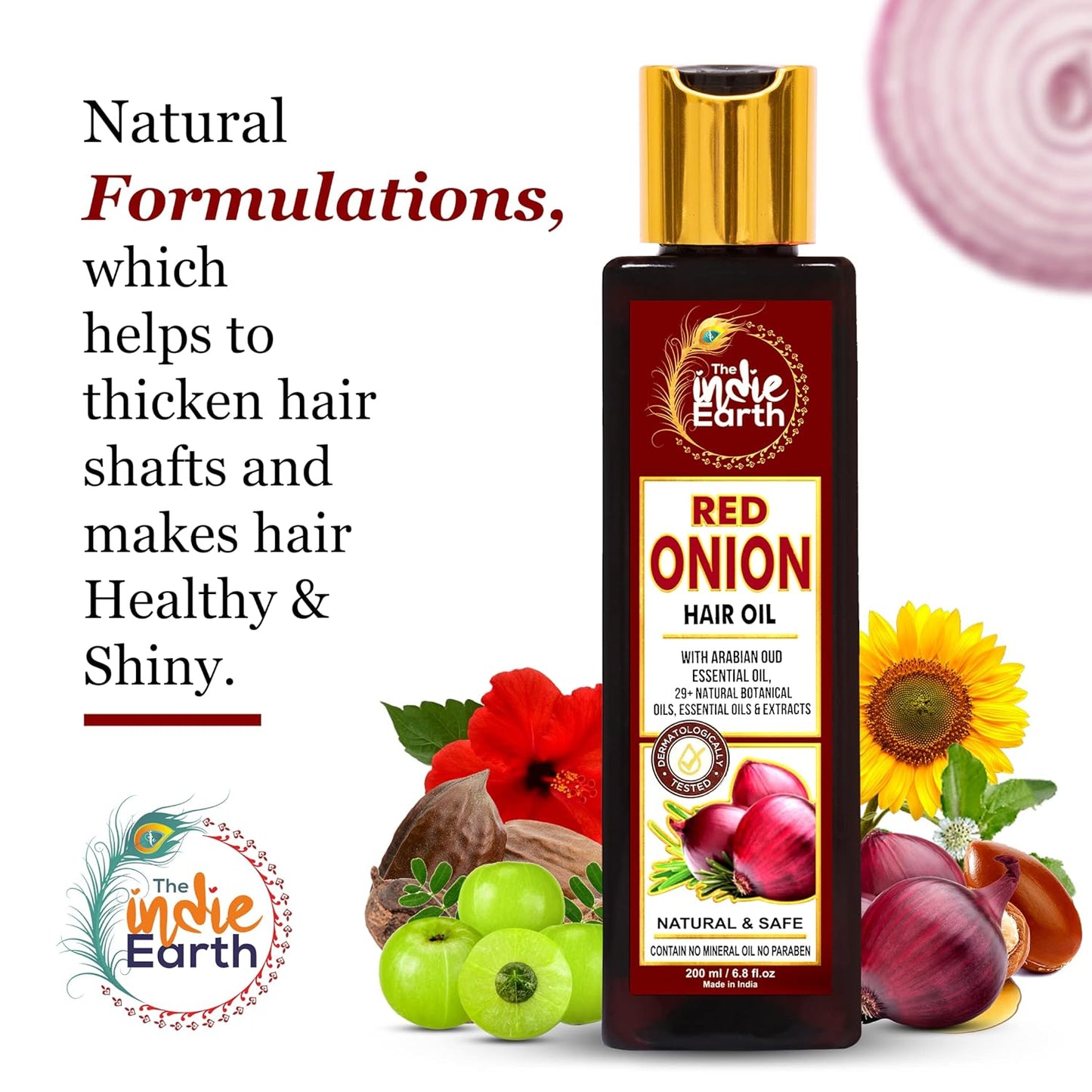 Red Onion Hair Growth Oil - Anti Hair Fall Formula with 29 Natural Herbs & Oils | 200ml