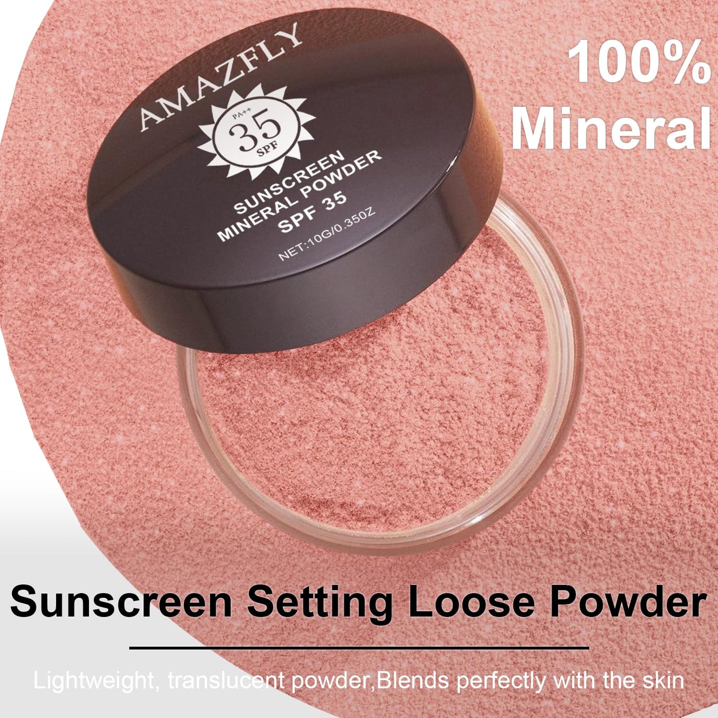 Mineral Powder Foundation, SPF 35, Talc-Free Lightweight Loose Powder for a Smooth & Matte Finish - Medium Coverage, Skin-improving Mineral Foundation (#06 Medium Beige Foundation Makeup)