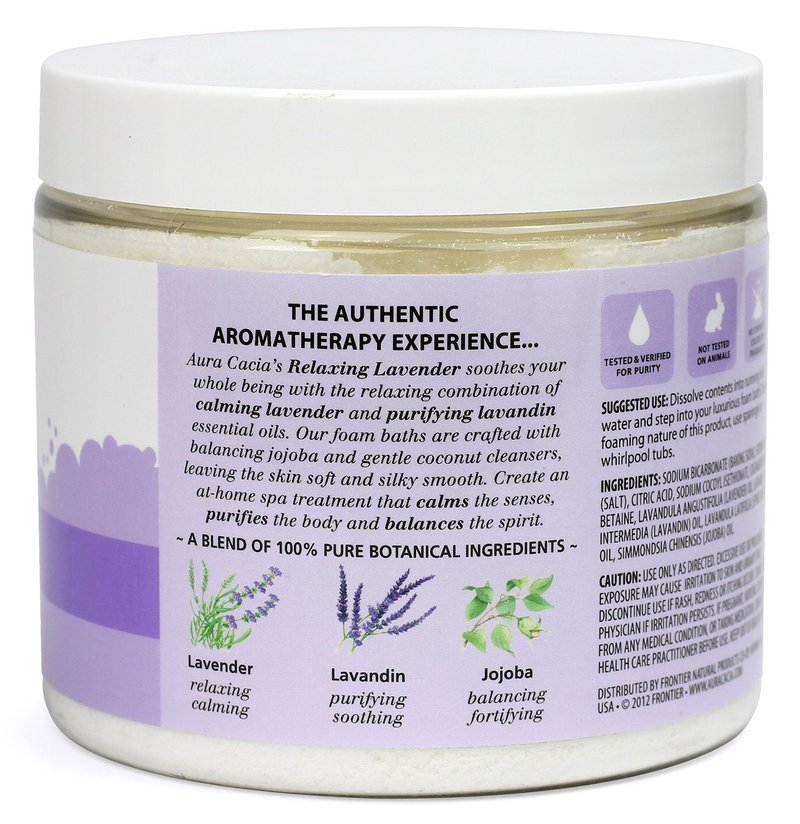 Aura Cacia Aromatherapy Foam Bath, Relaxing Lavender, 14 ounce jar (Pack of 2)