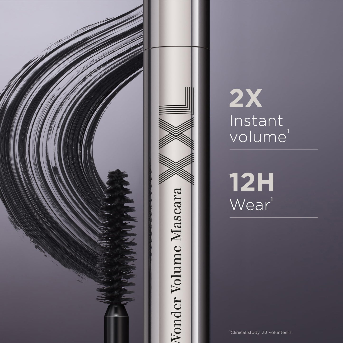 Clarins Wonder Volume Mascara XXL | Volumizing and Lengthening | Double Volume Effect | 12H¹ Hold | Visibly Thickens and Smoothes Lashes | Smudge-Proof and Humidity-Resistant | 0.3 Ounces