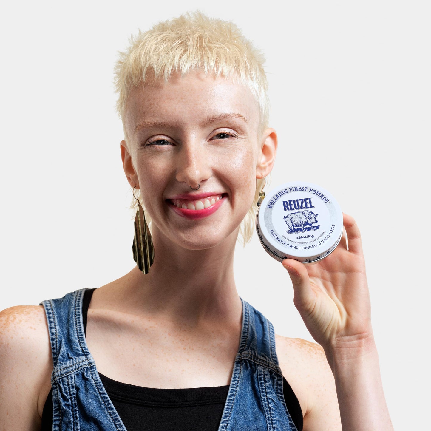 REUZEL Clay Matte Pomade, Medium All Day Hold, Water Soluble Styling, Matte Finish and Flake Free, Easy To Wash Out, For All Hair Types
