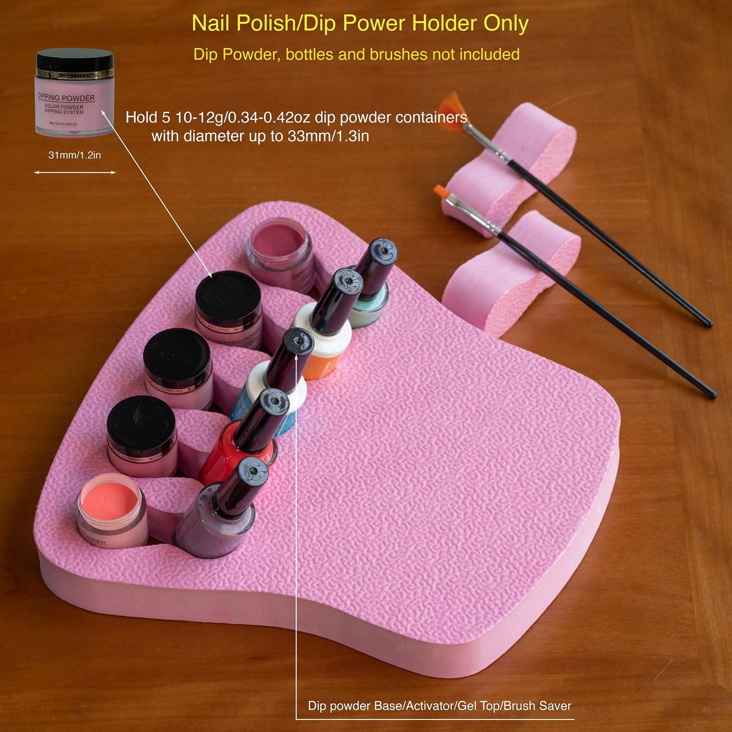 ButterFox Nail Polish Organizer Holder, Nail Art Manicure Hand Stand Mat Rest Work Station (Pink)