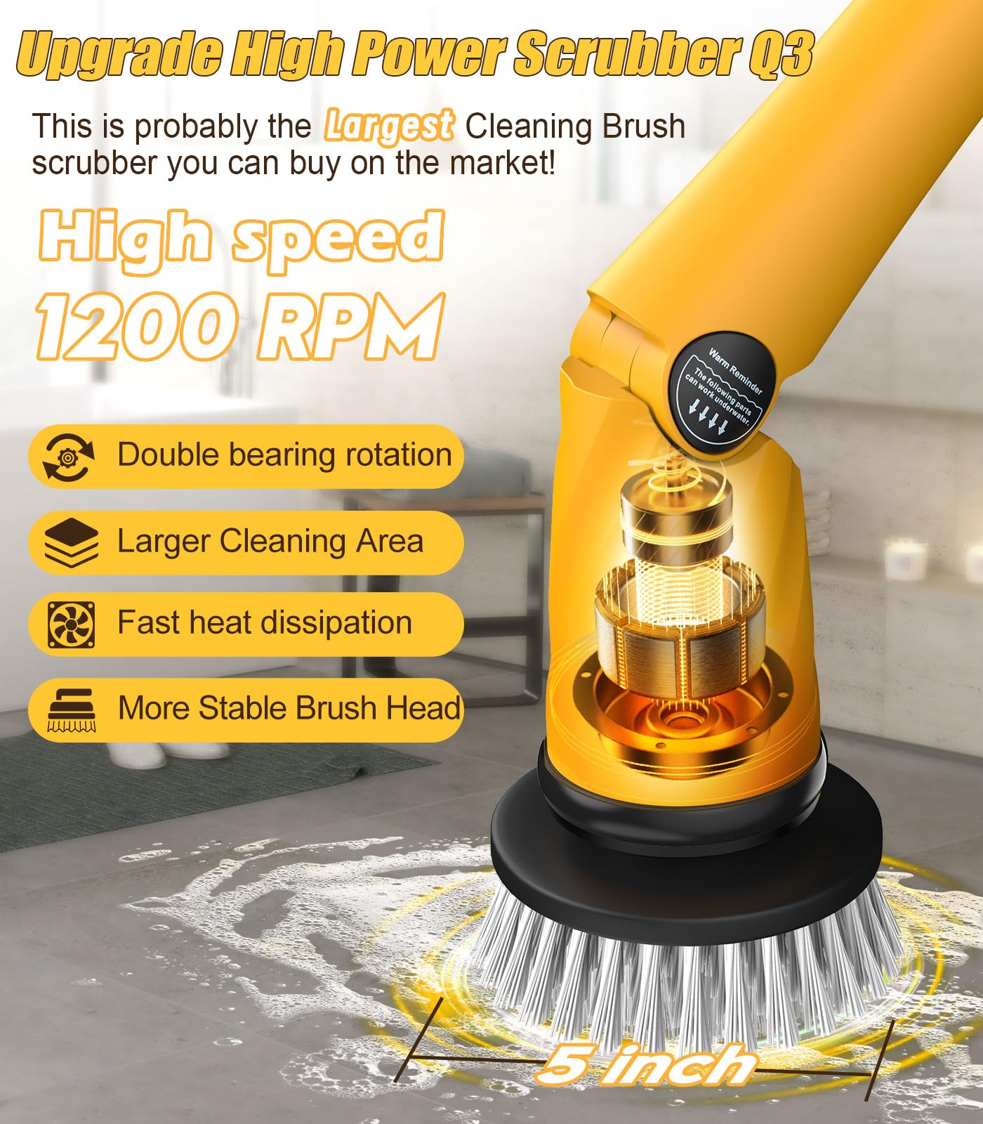 qimedo Scrubber Large Brushes Heads, 8-in-1 Spin Scrubber Replacement Brush Heads for qimedo, Leebein, Keimi, Alloyman, Bomves, YKYI, BEI & Hong