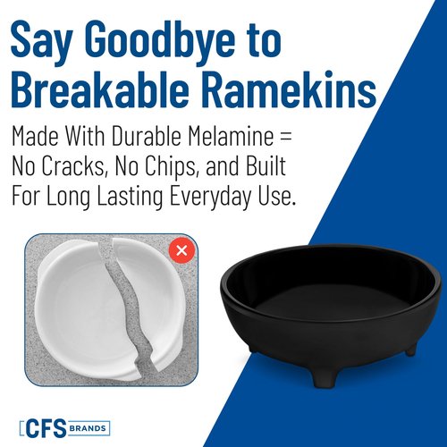 Carlisle FoodService Products 087803 Molcajete Ramekin, 8 oz. Black, Melamine