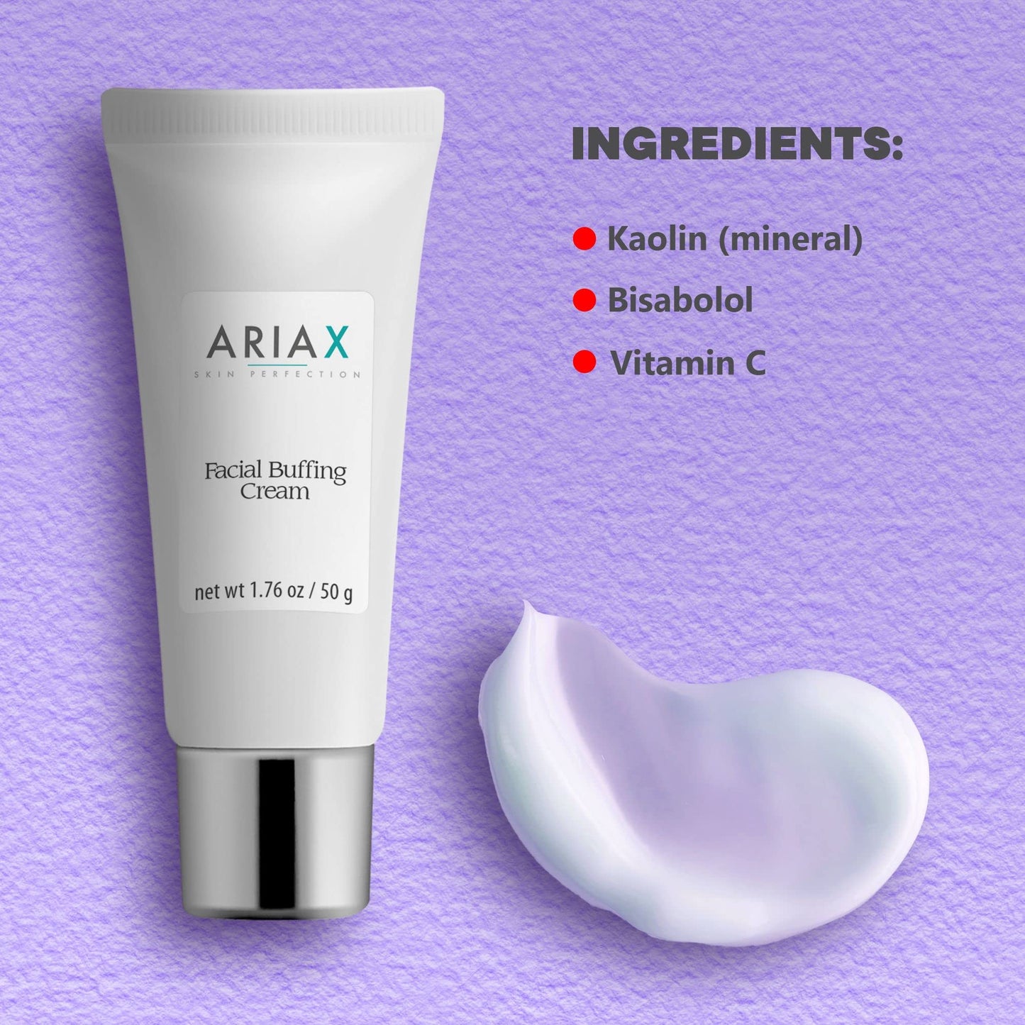 AriaX Premium Facial Buffing Cream | 100% Organic | Anti Aging, Deep Moisturizing, For Women and Men | Sensitive Dry Combination Or Oily Skin | 1.75 oz